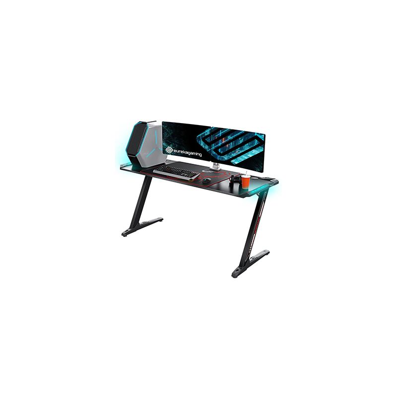 Eureka Ergonomic Z Gaming Desk With Rgb Light Black