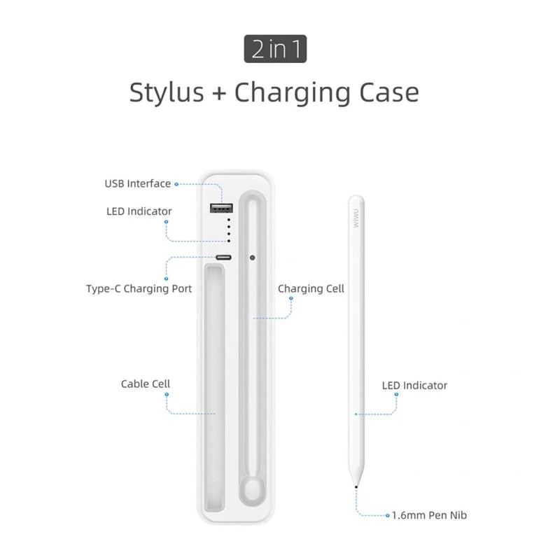 WiWU2in1StylusWirelessChargingCaseBuiltin3000mAhBatterywhite2