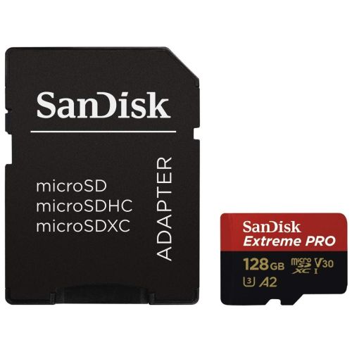 Sandisk Extreme Pro MicroSDXC 128GB UHS-1 Memory Card With Adapter - 170MB/S