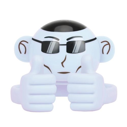 Promate Ape Mini High Definition Wireless Monkey Speaker With Smartphone Stand - White