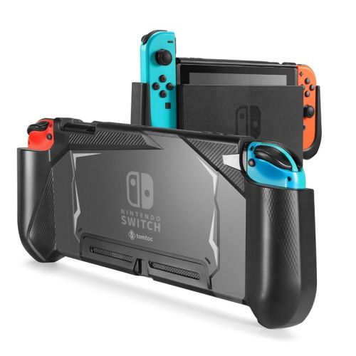 Nintendo Switch: Tomtoc TPU Dockable Grip Case - Black