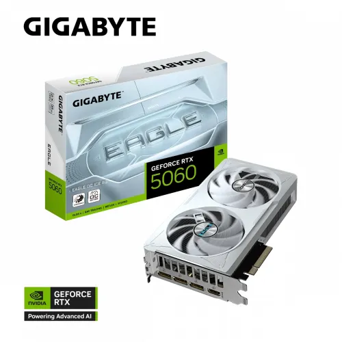 GIGABYTE GEFORCE RTX 5060 EAGLE OC ICE 8GB GRAPHIC CARD - WHITE