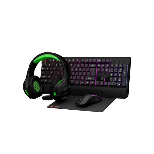 Porodo 4 in 1 Gaming Starter Kit ( Keyboard / Headphone / Mouse / Mouse Pad ) - Black