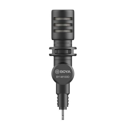 Boya by-m100d Mininature Condenser Microphone With Lightning Connector Compatible With iPhone,iPad,iPod