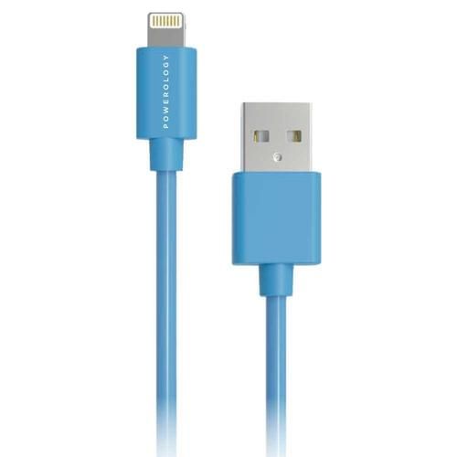 Powerology Data &amp; fast Charge(1.2/4ft) USB to Lighting Cable-Blue