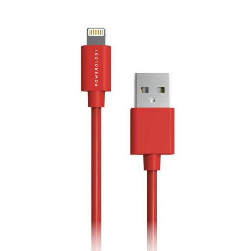 Powerology Data & fast Charge(1.2m/4ft) USB to Lighting Cable-Red