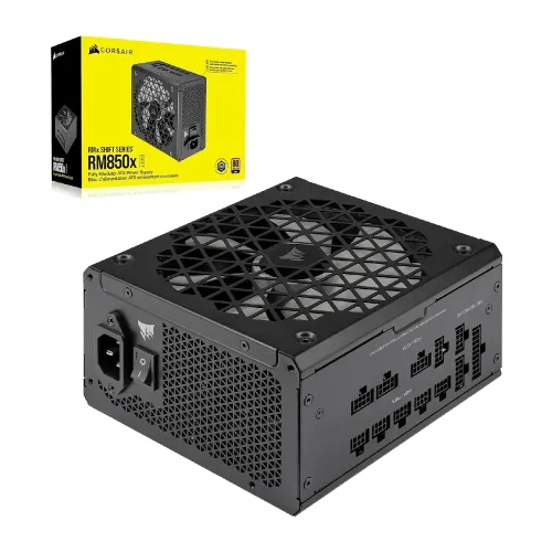 Corsair RM850x SHIFT Fully Modular ATX Power Supply - 80 PLUS Gold - ATX 3.0 - PCIe 5.0 - Zero RPM - Modular Side Interface - Black