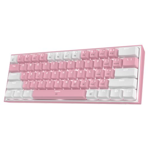 Redragon K616 FIZZ Pro 3 Modes Mechanical Gaming Keyboard Pink & White- Dust-proof Red Switch