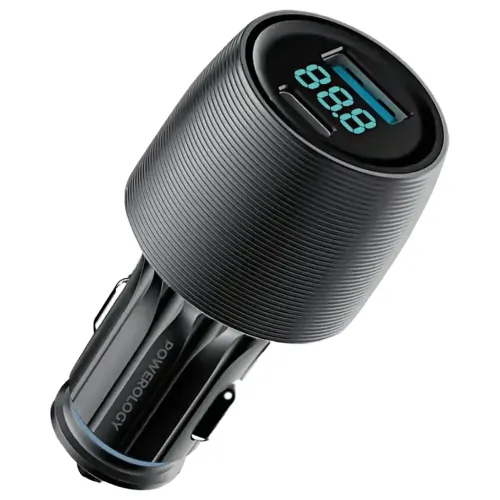 Powerology Velox 83W Dual-Port Car Charger - Black