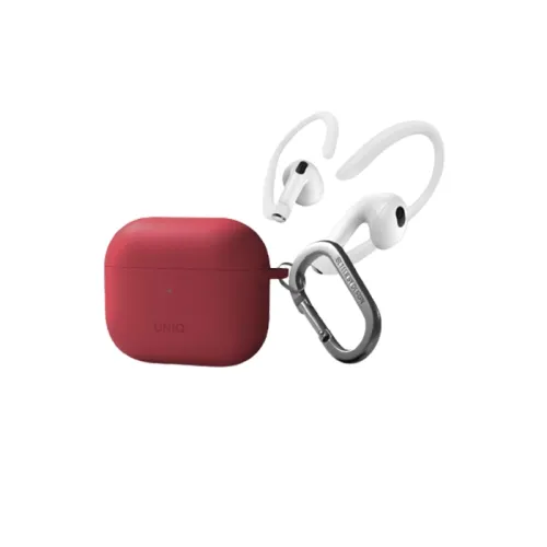 Uniq Nexo Active Hybrid Silicone Airpods 3rd Gen Case With Sports Ear Hooks Coral (Coral) -nexopnk