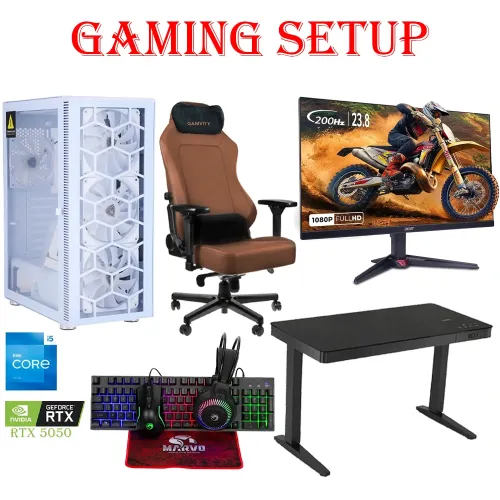 Lovingcool Intel Core I5 - 13th Gen Rtx 5050 8gb, 1tb Ssd, 16gb Ram Gaming Pc With Monitor/chair/desk And Gaming Kit Bundle