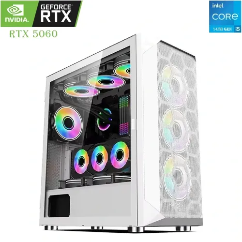 Wjcoolman Intel Core I5-14th Gen Rtx 5060 8gb Gaming Pc - White