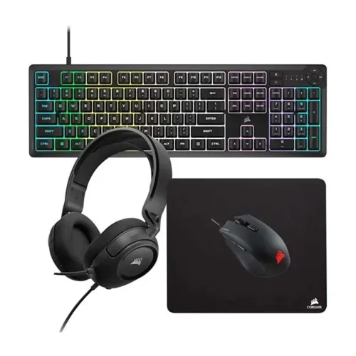 Corsair Bundle - K55 Core Rgb Keyboard + Harpoon Rgb Pro Mouse + Mm100 Mouse Pad + Hs35 V2 Headset