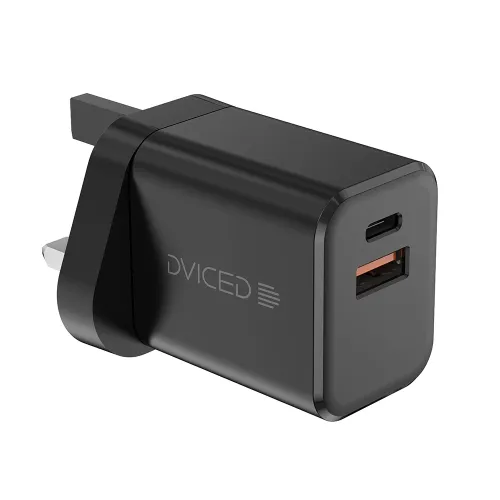 Dviced Wall Charger 35w Gan 1 Usb-a 1 Usb-c Uk - Black