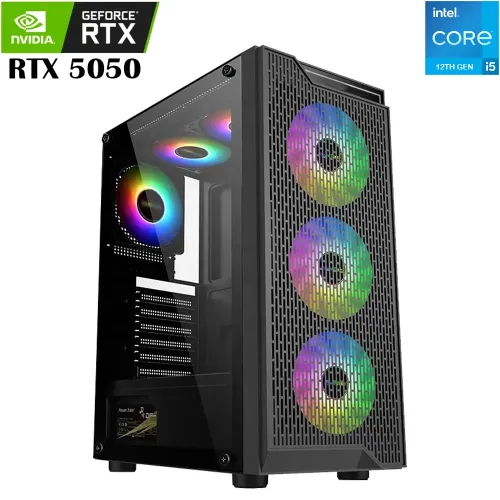 Lovingcool Intel Core I5-12th Gen Rtx 5050 Twin Edge Gaming Pc - Black