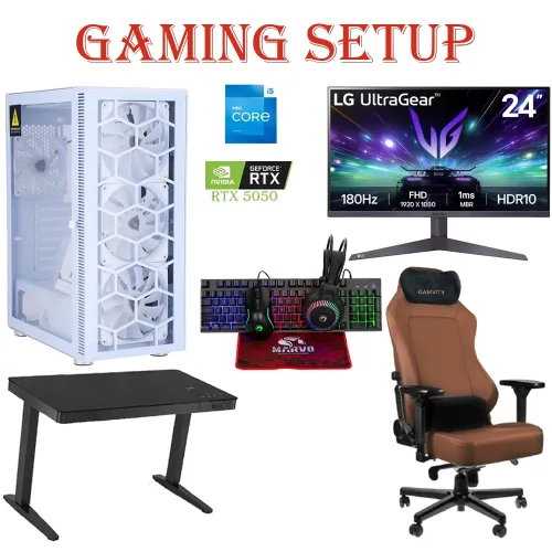 Lovingcool Intel Core I5 - 13th Gen Rtx 5050 8gb, 1tb Ssd, 16gb Ram Gaming Pc With Gaming Monitor/chair/desk And Gaming Kit Bundle