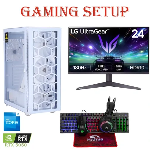 Lovingcool Intel Core I5 - 13th Gen Rtx 5050 8gb, 1tb Ssd, 16gb Ram Gaming Pc With Gaming Monitor And Gaming Kit Bundle