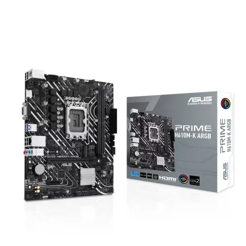 Asus Prime H610m-k Argb Ddr5 Micro-atx Motherboard - Black