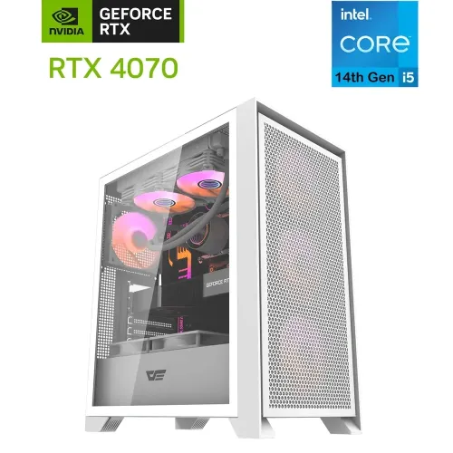 Darkflash Drx70 Intel Core I5-14th Gen Rtx 4070 Gaming Pc - White