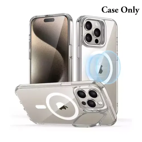 Esr Iphone 15 Pro Classic Hybrid Case With Stash Stand (Halolock) - Clear