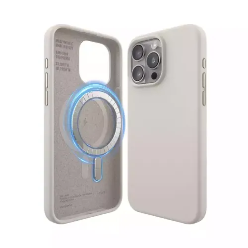 Elago Magsafe Silicone Case For Iphone 15 Pro Max - Stone