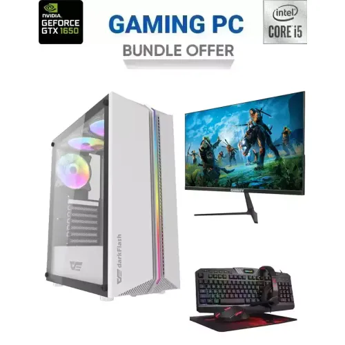 Darkflash Intel Core I5-10th Gen Gaming Pc With Gaming Monitor And Gaming Kit Bundle Offer