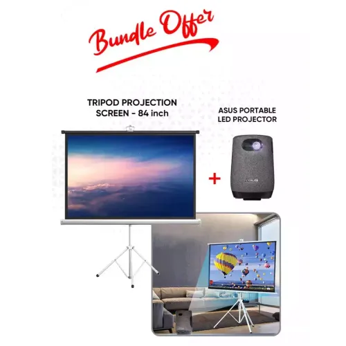 Asus Zenbeam Latte L1 Portable Led Projector With 84-inch Projection Screen Bundle