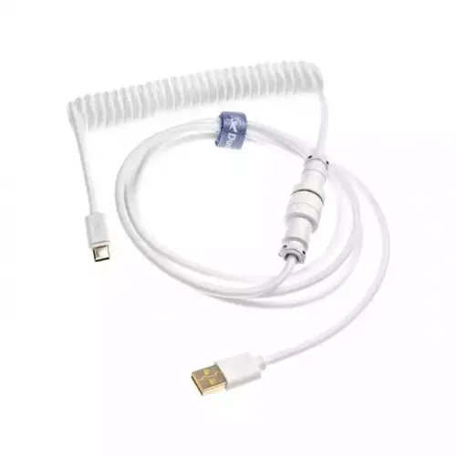 Ducky Usb-c To Usb-a Coiled Cable - Pure White
