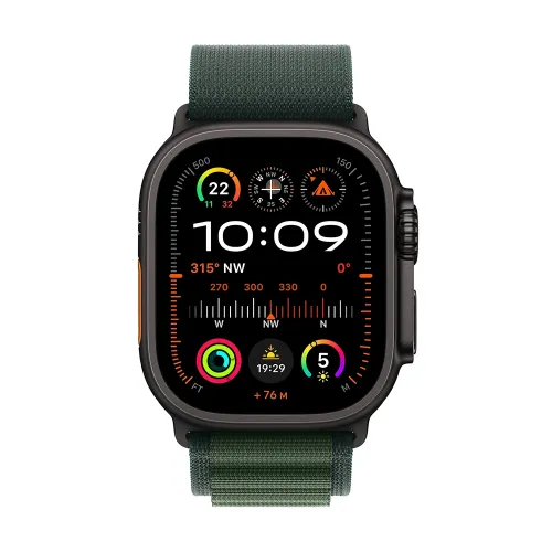 Apple Watch Ultra 2 Gps + Cellular 49mm Black Titanium Case With Dark Green Alpine Loop - Medium