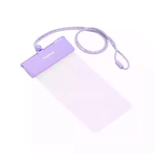 Momax Waterproof Pouch With Universal Neck Strap - Purple