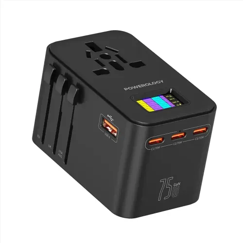 Powerology GaN 75W Universal Charger - Black