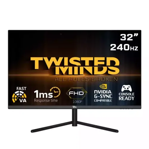 Twisted Minds 32" Fhd Va, 240hz, 1ms/hdr, Hdmi 2.1 Gaming Monitor - Black