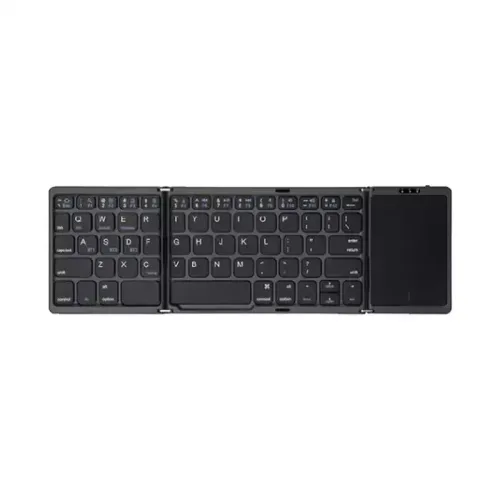 Foldable Bluetooth Keyboard With Touchpad - Portable And Rechargeable Multi-device Keyboard For Travel And Work