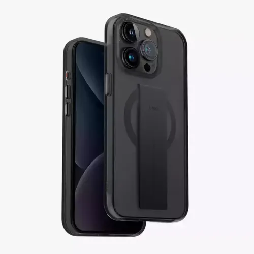 Uniq Heldro Mag Clear Protective Case With Flexgrip For Iphone 15 Pro 6.1-inch - Smoke