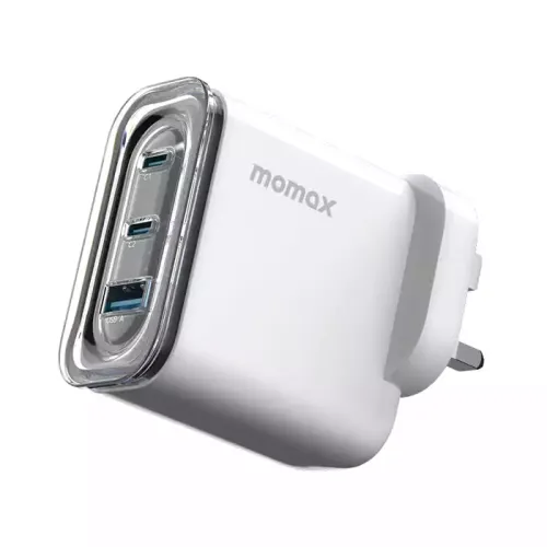 Momax 1-charge Flow+ 3-port 80w Gan Charger Usb-c & Usb-a