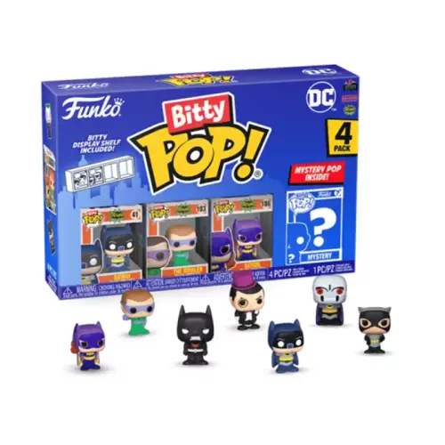 Funko Pop Bitty 4 Pack: Dc Comics- Batman / The Riddler / Batgirl / Mystery