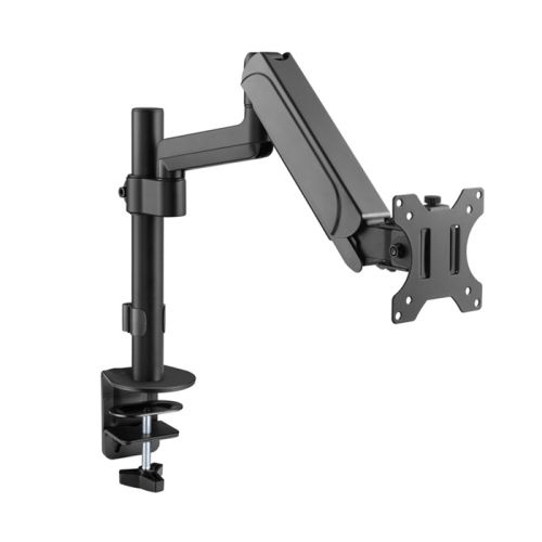 GAMEON Pole-Mounted Gas Spring Single Monitor Arm (17" - 32") Each Arm Up To 9 KG - Black