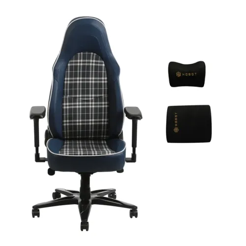 Hobot Vesper Height Adjustable Magnetic Headrest Plaid Fabric Gaming Chair