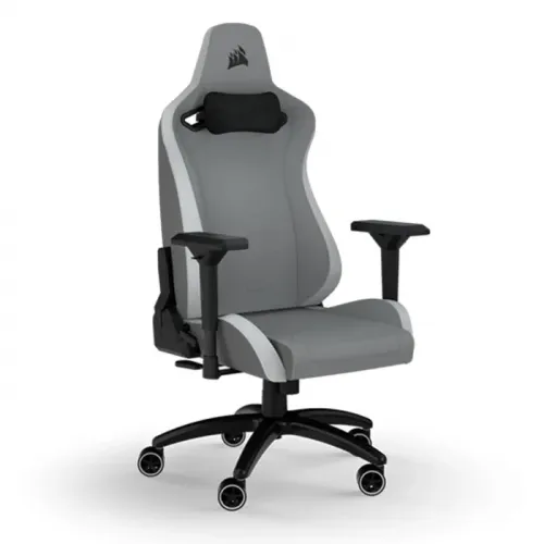 Corsair TC200 Soft Fabric Gaming Chair - Light Grey/White - CF-9010048-WW