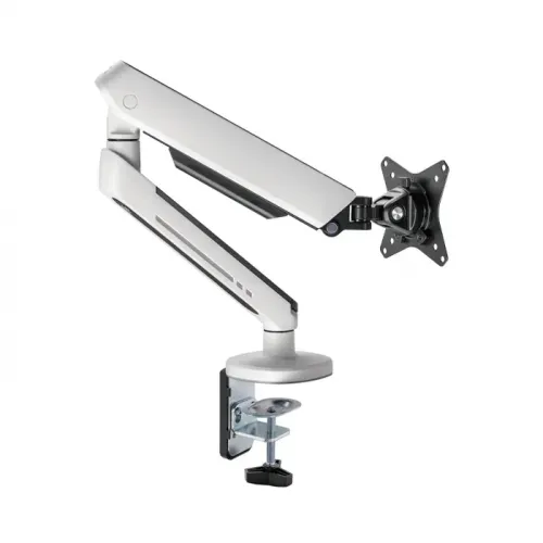 Twisted Minds Single Monitor Arm, Stand And Mount For Gaming And Office Use 17" - 32" Up To 9 KG With RGB Lighting - White