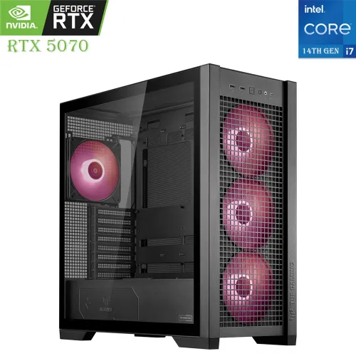 GAMING PC ASUS – Intel Core i7 14th Gen, RTX 5070 12GB, 1TB SSD, 16GB RAM - Black