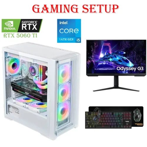 Gaming Pc Bundle Intel Core I5 - 14th Gen Rtx 5060 Ti 16gb With 27" Gaming Monitor & Gaming Kit