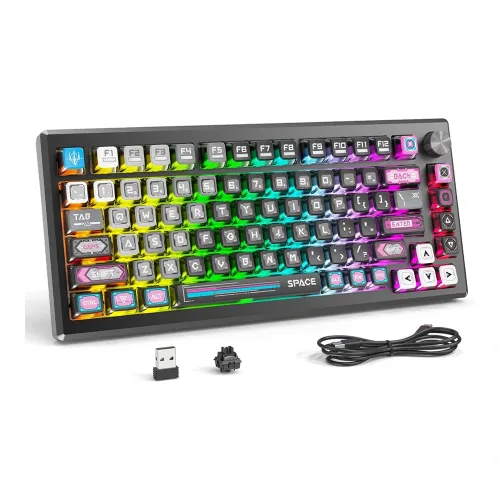 Redragon K732MC-RGB-PRO 3 Modes Connection Aluminum Alloy Body Mechanical Keyboard