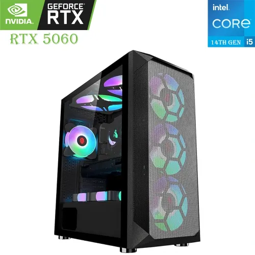 Gaming PC – Intel Core i5 14th Gen | RTX 5060 8GB | 1TB SSD | 16GB RAM Black