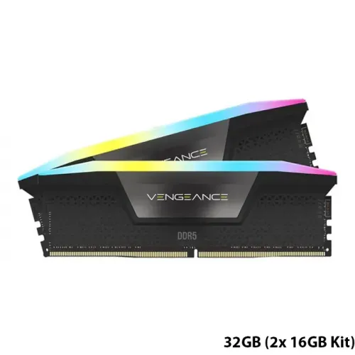 CORSAIR iCUE Vengeance RGB 32GB (2 x 16GB) DDR5 7200MHz C34 Memory - Black