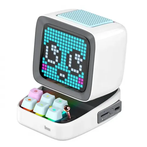 Divoom Ditoo Programable, Customizable Pixel Art LED Bluetooth Mini Speaker - White