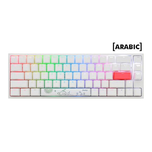 Ducky One 2 SF Red Switch Keyboard - White - Arabic Layout
