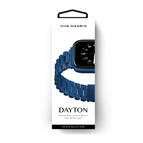 Viva Madrid Dayton Metal Watch Strap Compatible With Apple Watch 42,44,45 mm - Blue