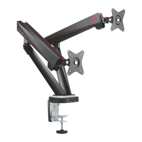 Gameon Pro Dual Gaming Monitor Arm- Stand And Mount 17''-32'' - Black