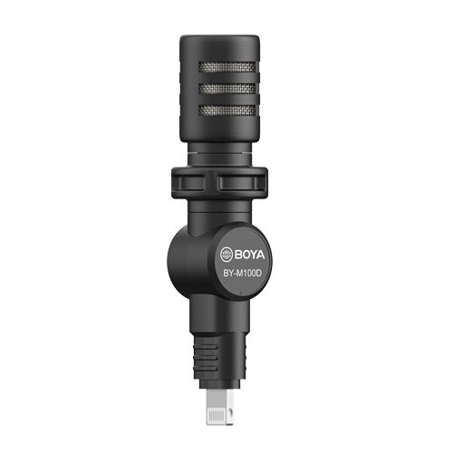 Boya by-m100d Mininature Condenser Microphone With Lightning Connector Compatible With iPhone,iPad,iPod